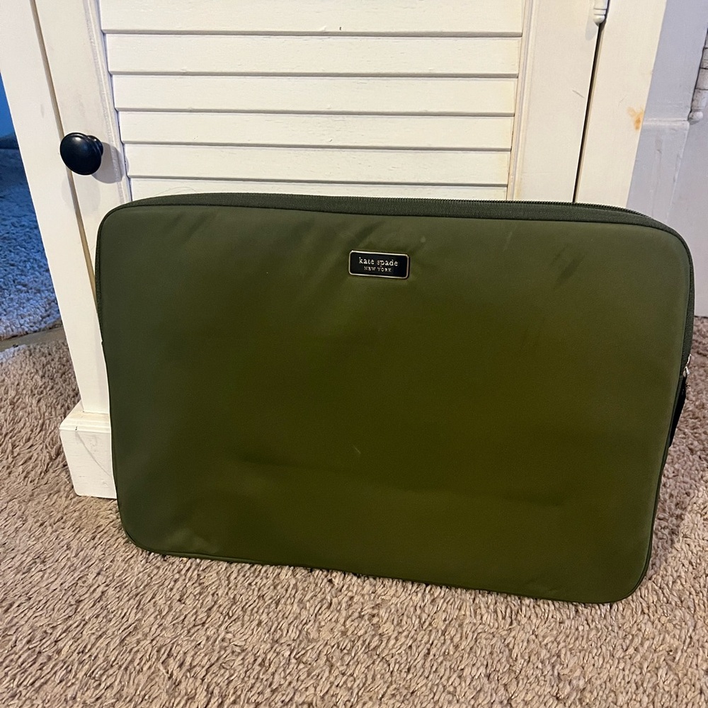 Kate Spade Olive Green Laptop Case